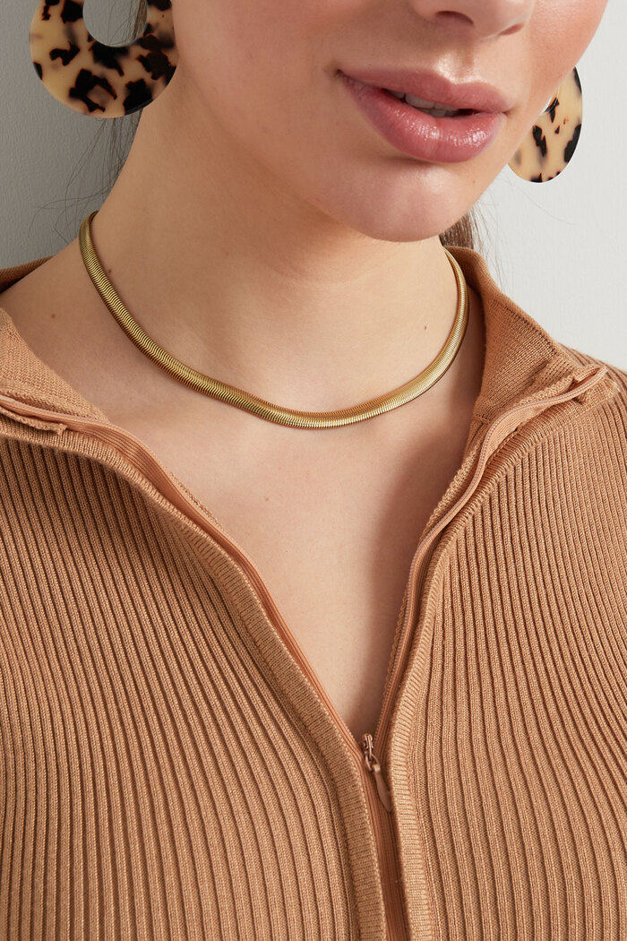 Halskette flach mit Aufdruck - gold-6.0MM Bild5